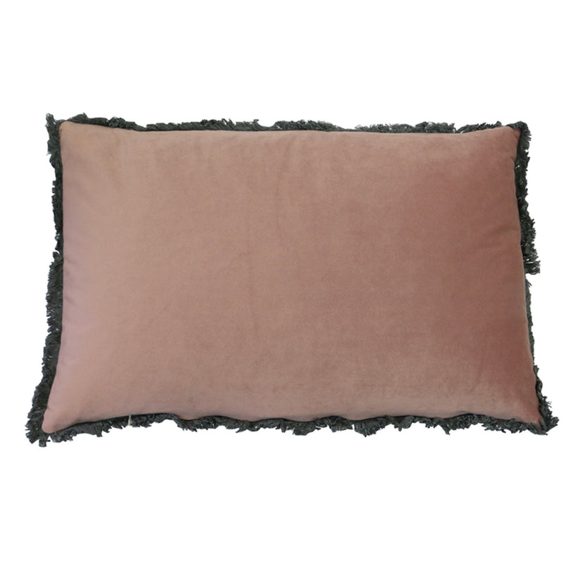 Le Forge - Velvet Fringed Cushion 40x60cm Blush