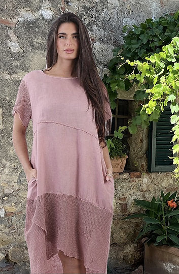 Shop Pink Linen Shift Dress, Italian Linen