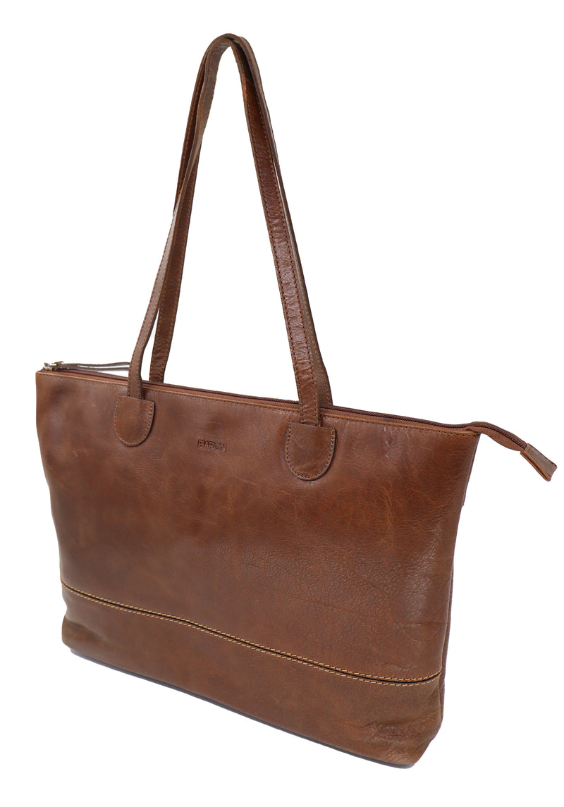 Baron Leather - Hand Bag Tote Big Buffed (Dark Walnut)