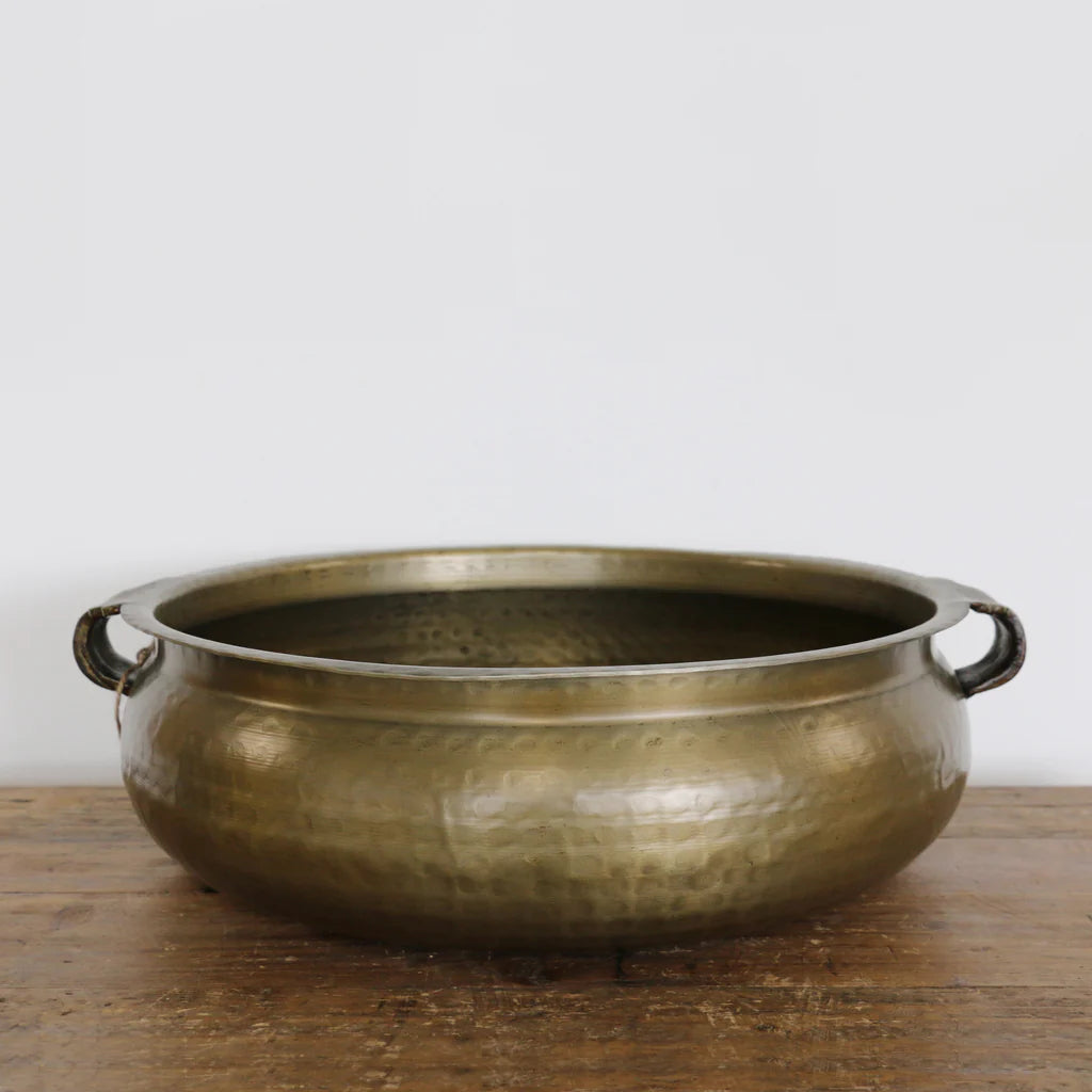Basque Bowl With Handles In Brass