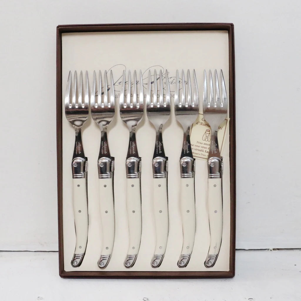 Laguiole 6 table forks gift box (Ivory)