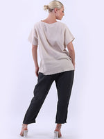 LILLIANO - Italian Heart Sparkle Linen Top