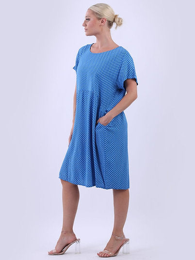 LILLIANO - Italian Front Pockets Quirky Style Linen Lagenlook Dress