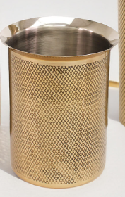 Robert Mark - Art Deco Wine Cooler & Ice Tongs 17CM (Gold Diamond Pattern)