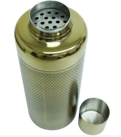 Art Deco Cocktail Shaker Gold Diamond Pattern (650ml)