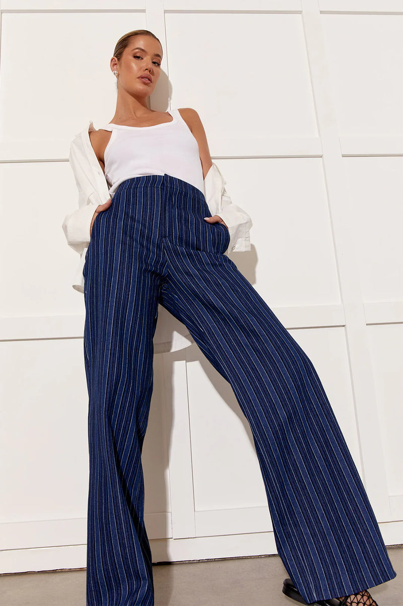 Adorne - Nisha Stripe Denim Pant