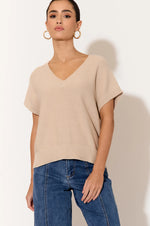 Adorne - Samara Cotton Knit Top (Camel)