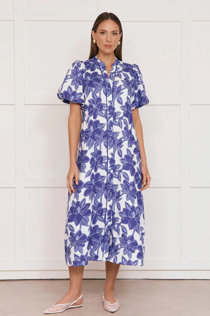 Adorne - Margot Printed Linen Dress