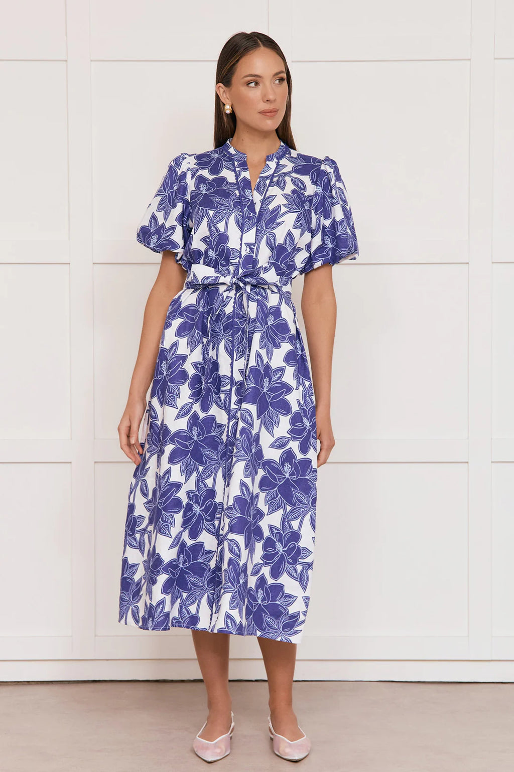 Adorne - Margot Printed Linen Dress