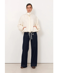Aude Funnel Neck Cupro Jacket (Cream)