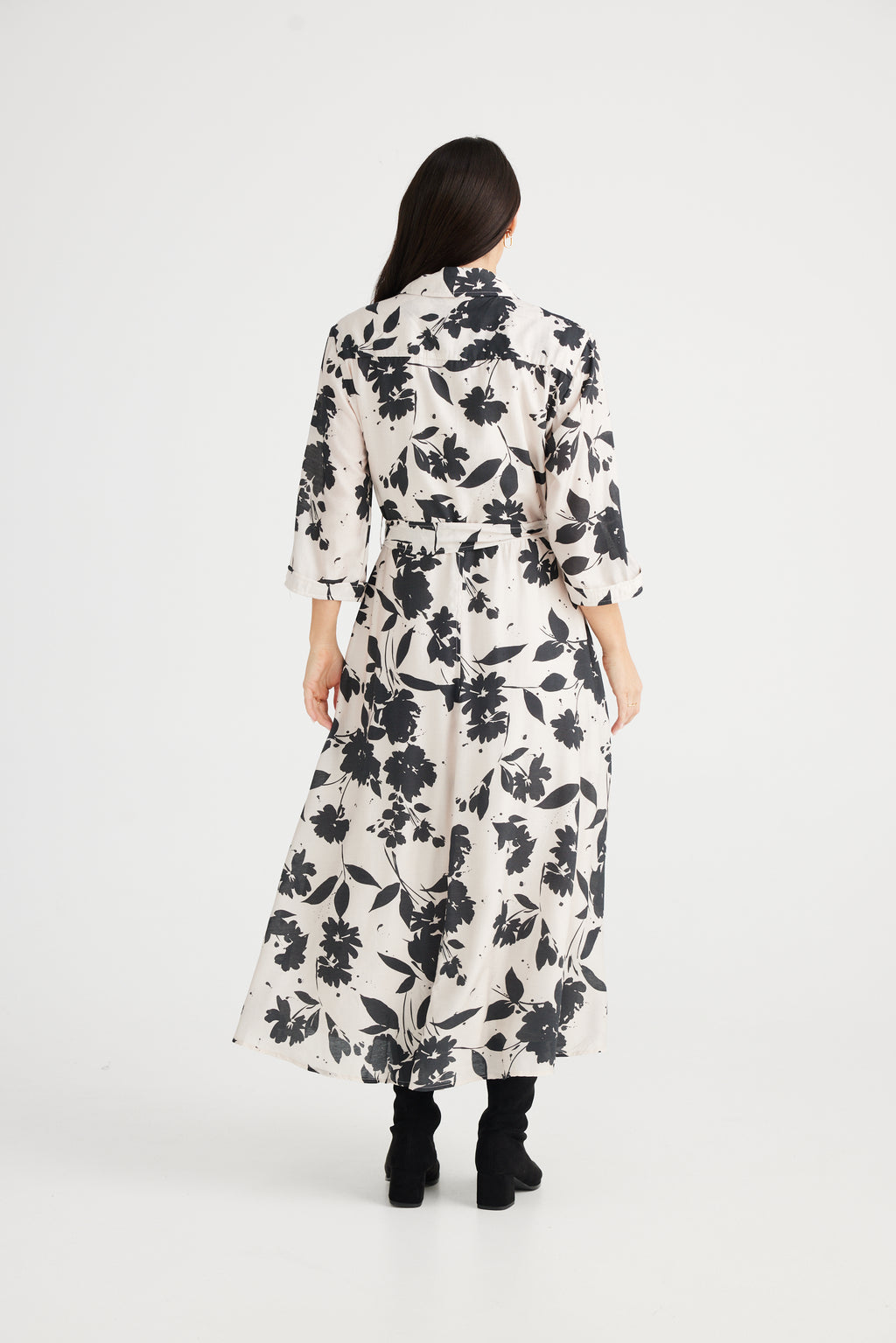 Brave + True - Rossellini 3/4 Sleeve Dress (Shadow Bloom)