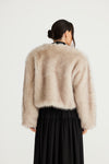 Brave + True - Gigi Cropped Fur Jacket (Ashy Fleck)