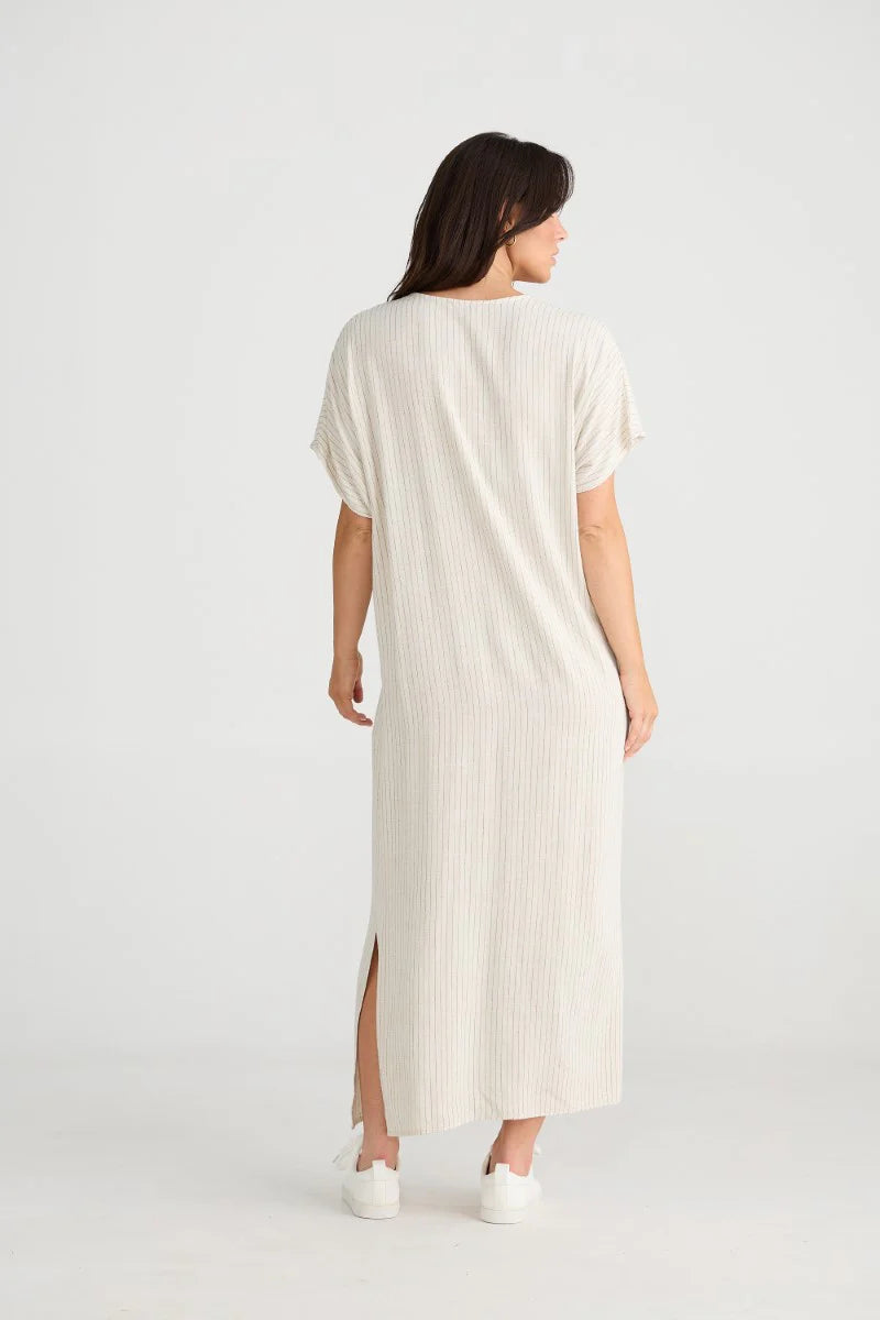 Portsea Kaftan (Natural Pinstripe)