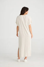 Brave + True - Portsea Kaftan (Natural Pinstripe)