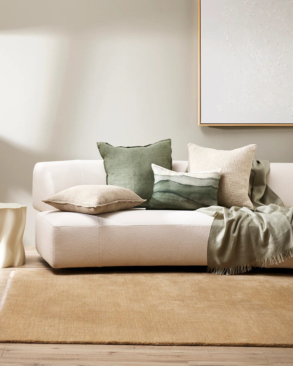 Cassia Cushion With Feather Inner 55x55cm (Moss)