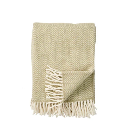 Nordic Style - Klippan Lambswool Throw Chevron (Green)