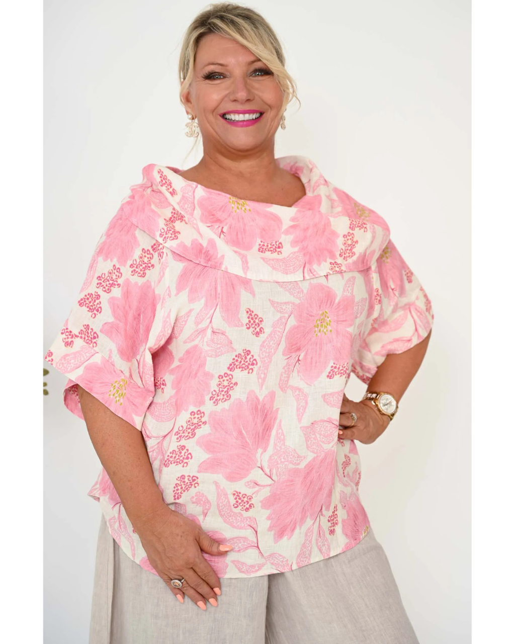Chiara Cowl Top (Fuchsia) L/XL