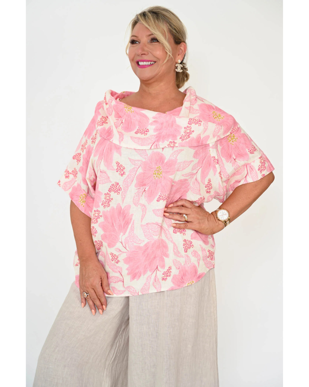 Chiara Cowl Top (Fuchsia) L/XL
