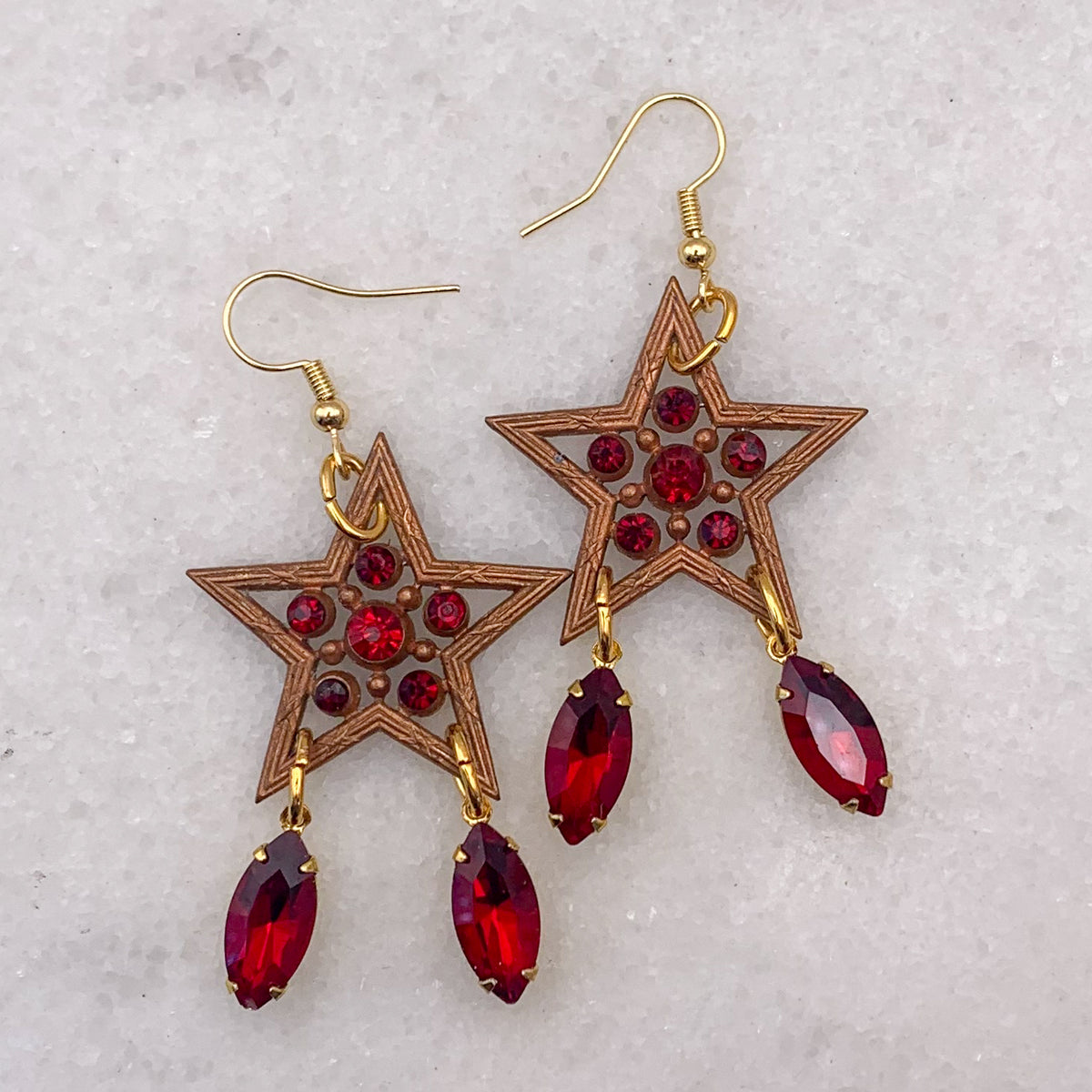 Red Star Earrings