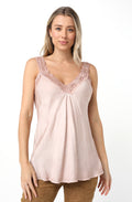 Satin Camisole With Lace detail (Antique Rose)