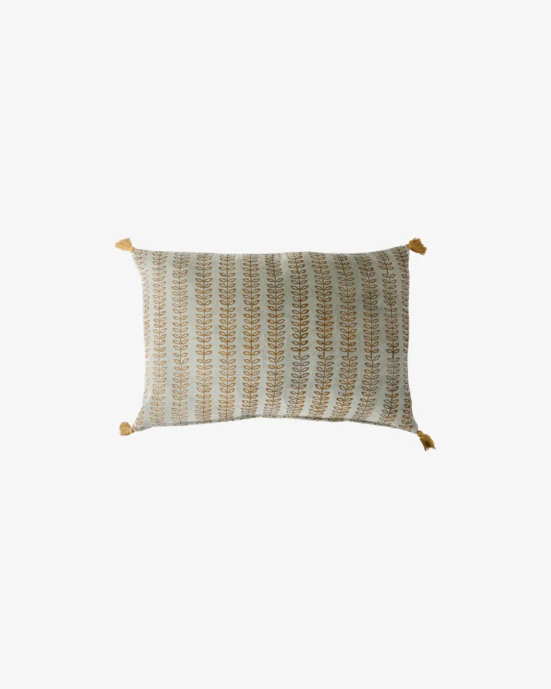 Leaf Handblock Velvet Cushion /W Feather Inner