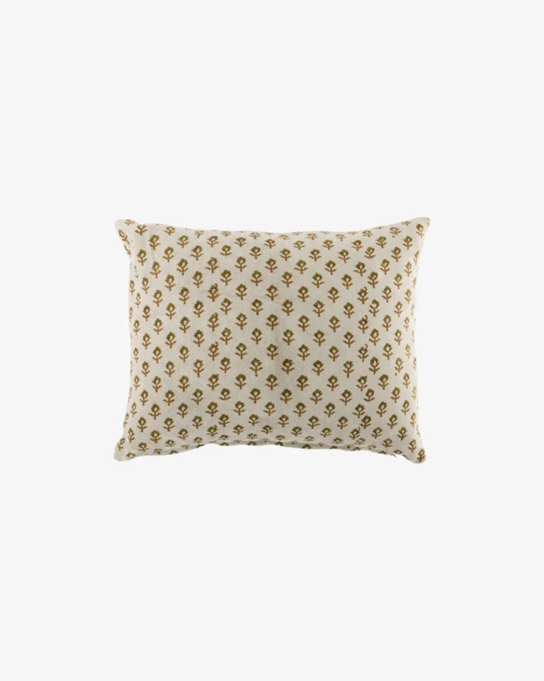 Flower Handblock Velvet Cushion /W Feather Inner