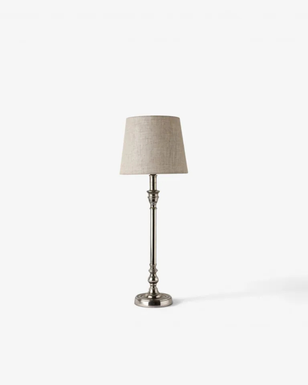 Round Small Lamp Base Antique Silver