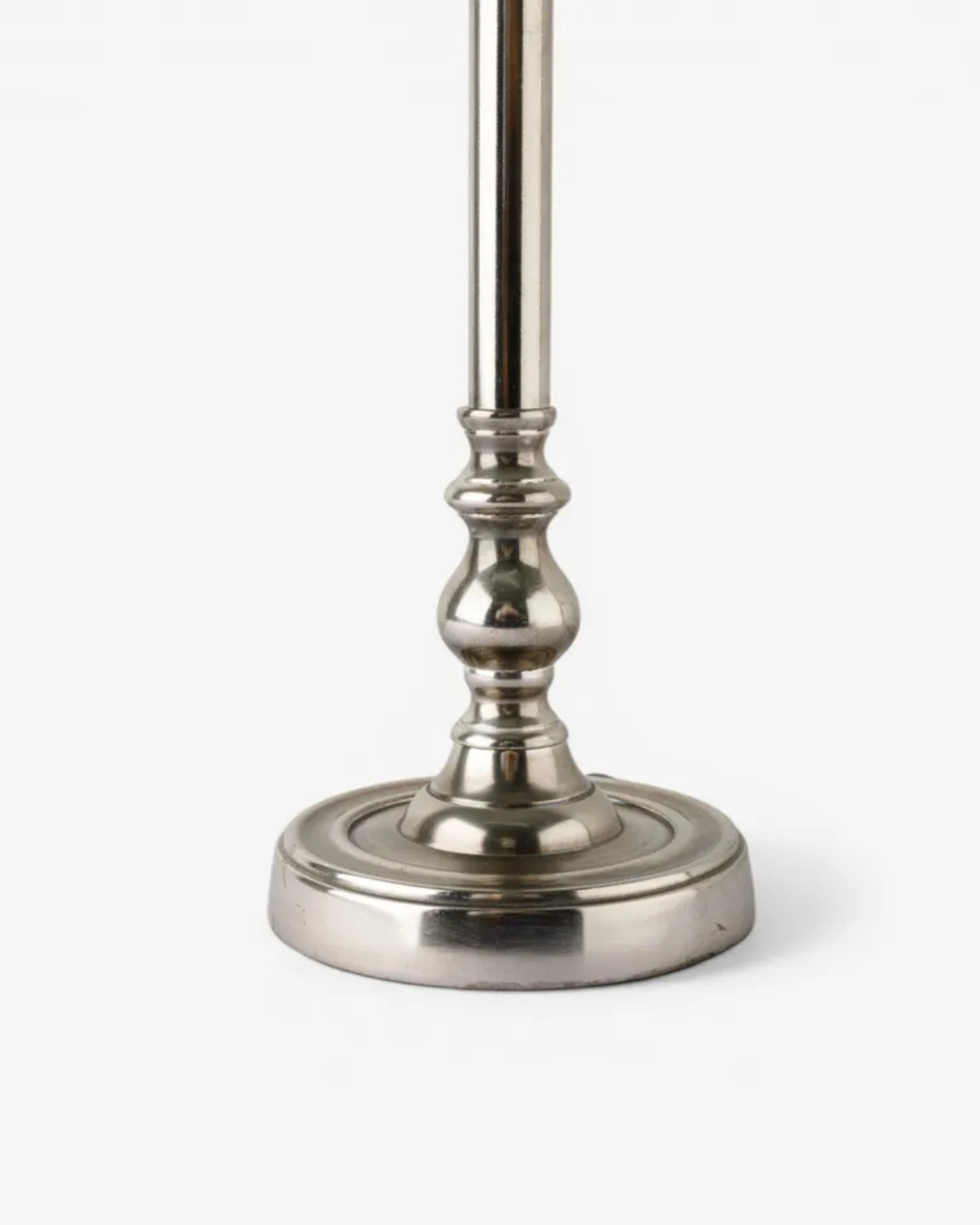 Round Small Lamp Base Antique Silver