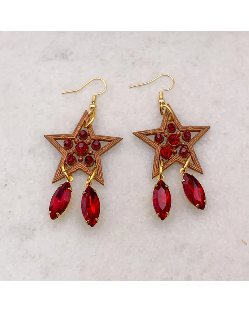 Red Star Earrings