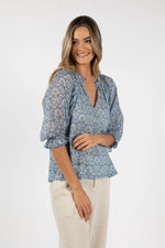 Humidity - Portafino Aries Blouse (Blue Print)