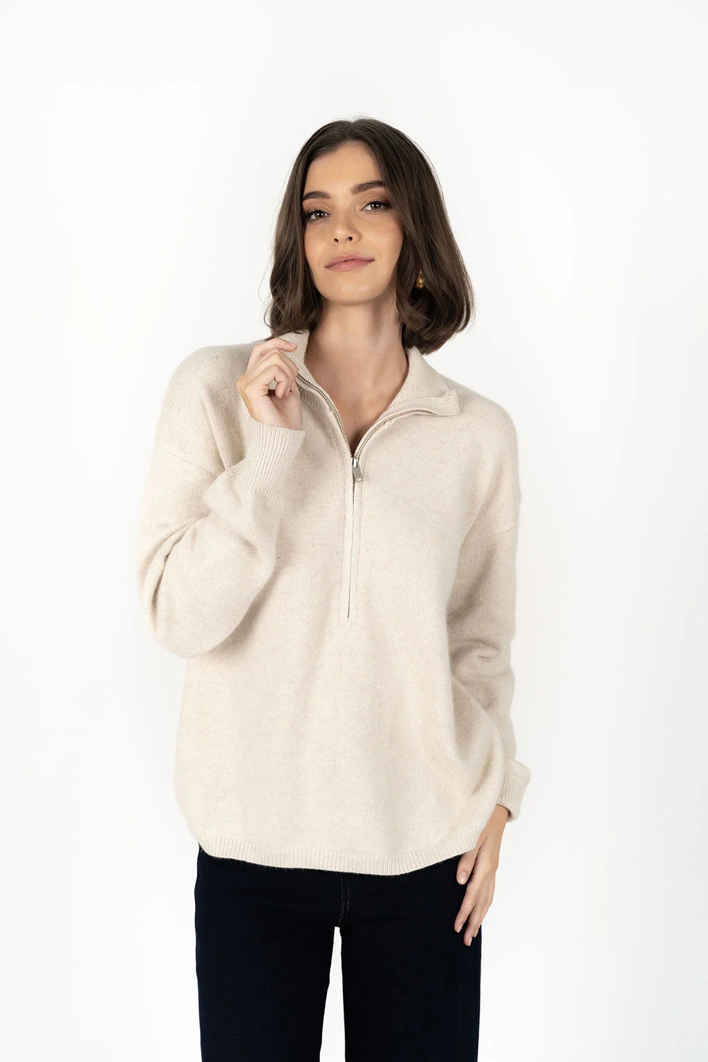Humidity - Knox Zip Sweater (Almond)