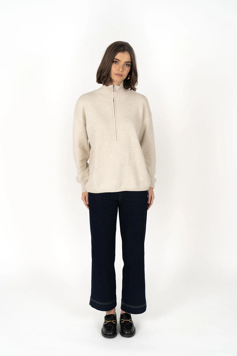 Humidity - Knox Zip Sweater (Almond)