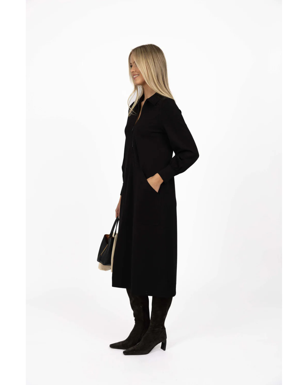 Dune Midi Dress (Black)