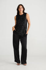 Brave + True - Show Stopper Top (Black Sequin)