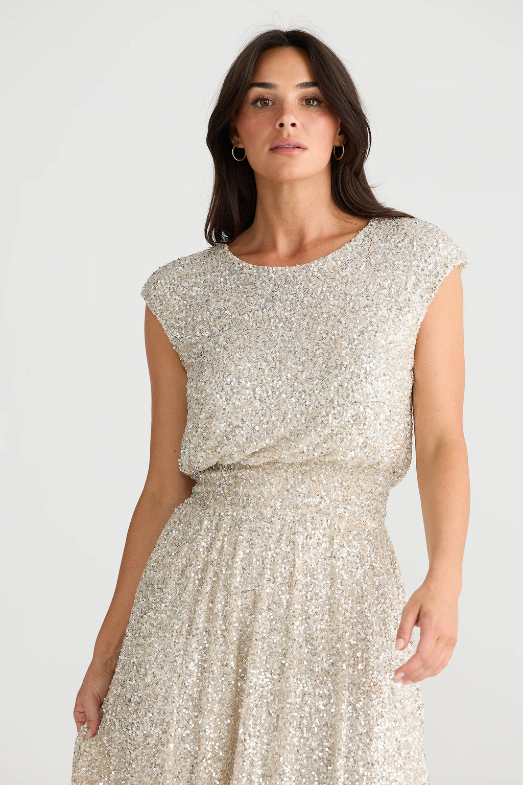 Brave + True - Shelly Dress (Champagne Sequin)