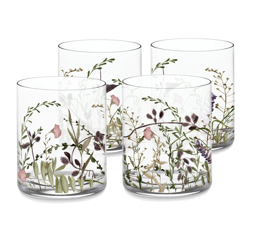 Wildflower Old Fashioned Glass Set of 4