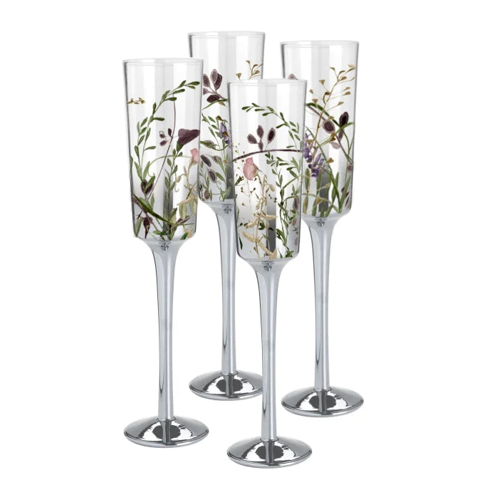 Wildflower Champagne Flute set of 4