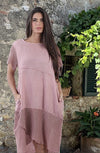 LILLIANO - Italian Linen Mesh Hem Dress