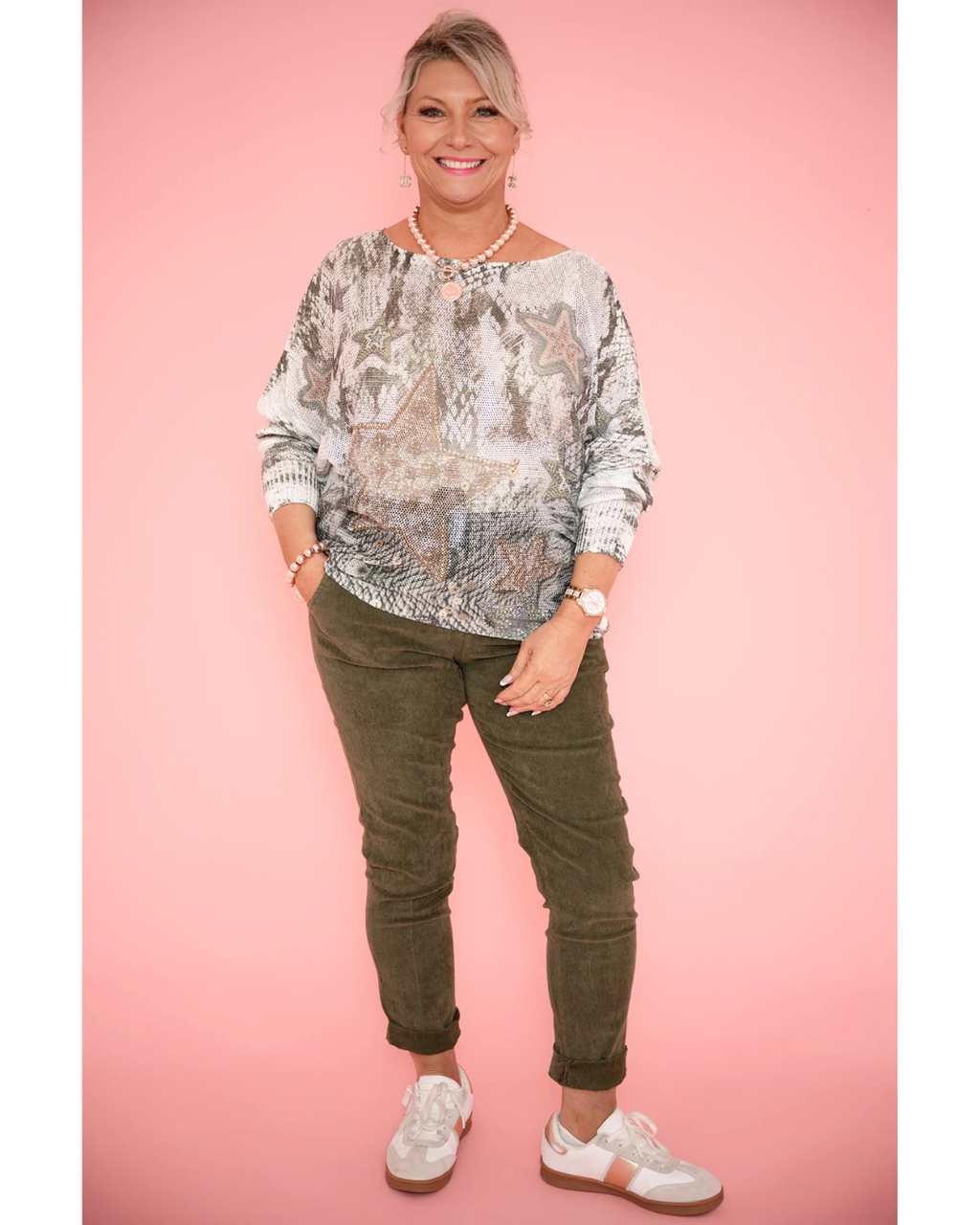 Jindy Cord Jeans (Khaki)