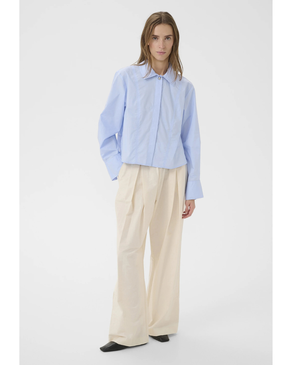 Button-down Blouse (Chambray Blue)