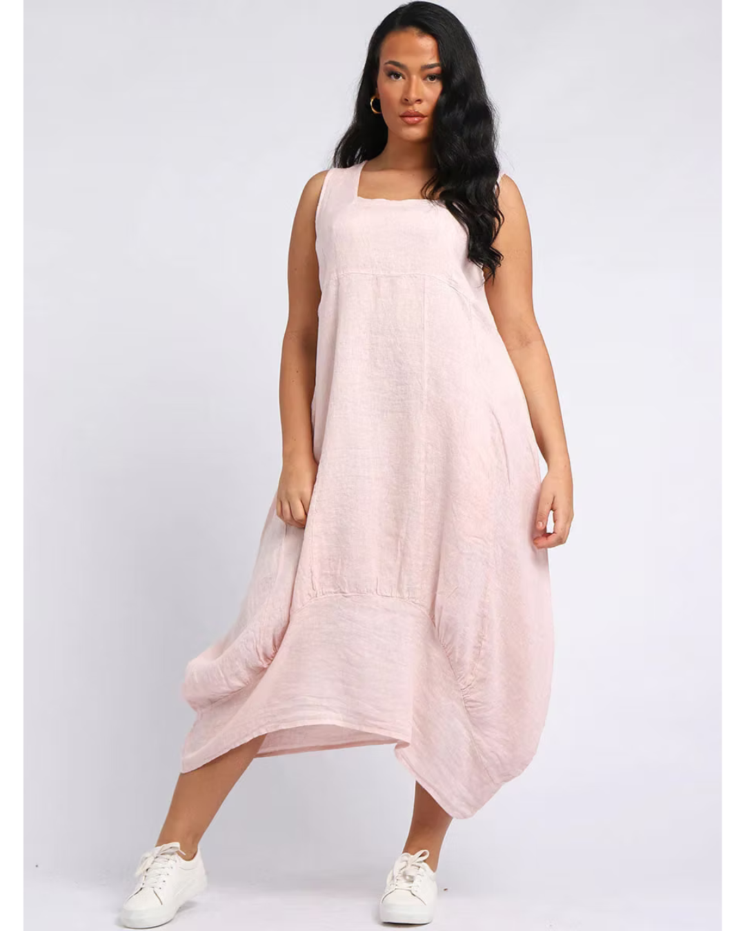Italian Plain Linen Lagenlook Dress