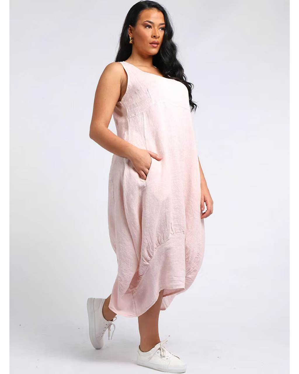 Italian Plain Linen Lagenlook Dress