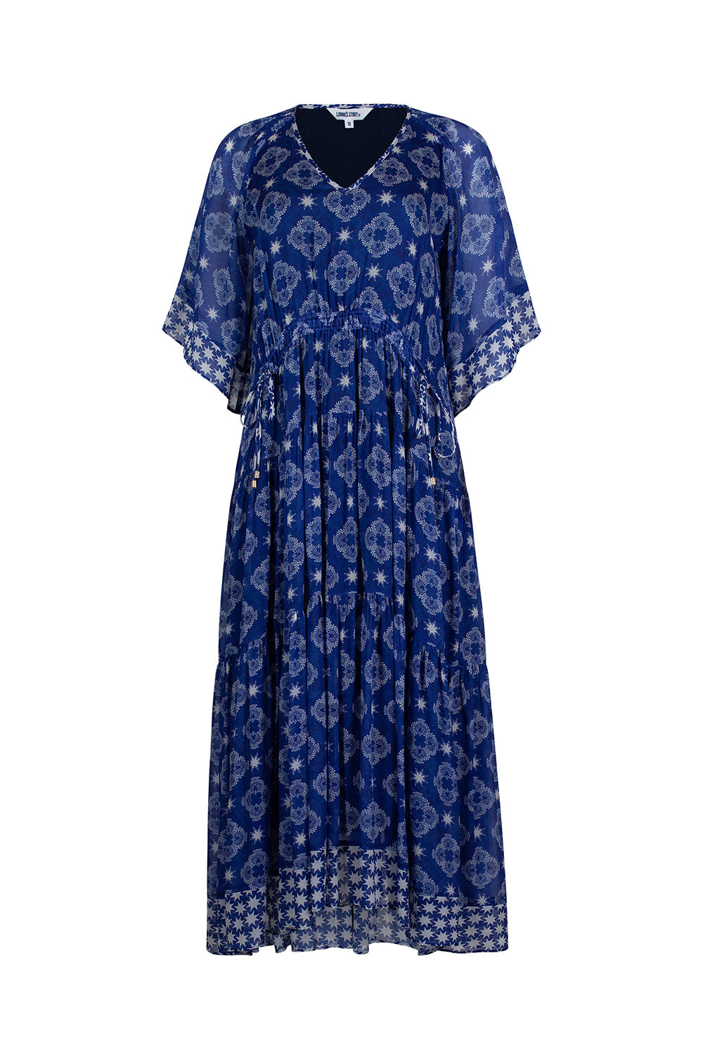 Aria Midi Dress (Colbalt Multi)