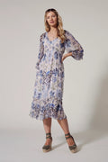 Lucca Midi Dress (Bone Multi)