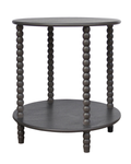 Cyrus Turned Leg Side Table Round (Charcoal)