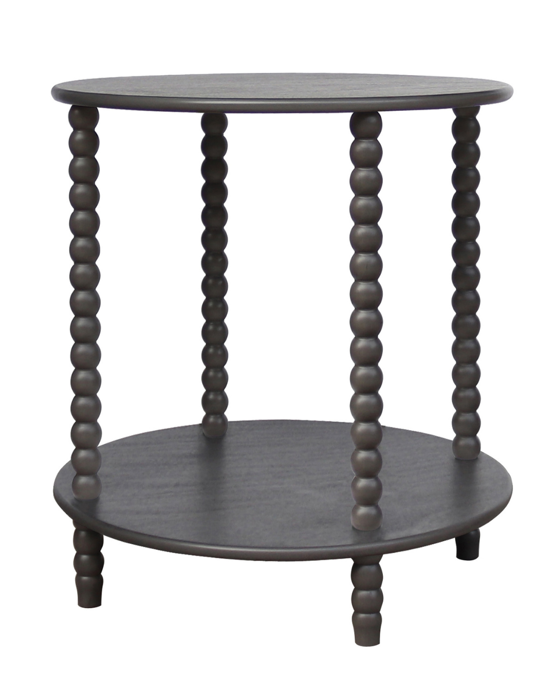 Cyrus Turned Leg Side Table Round (Charcoal)