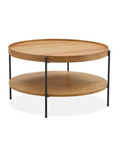 Reflect 2 Tier Coffee Table 80cm (Natural Oak)