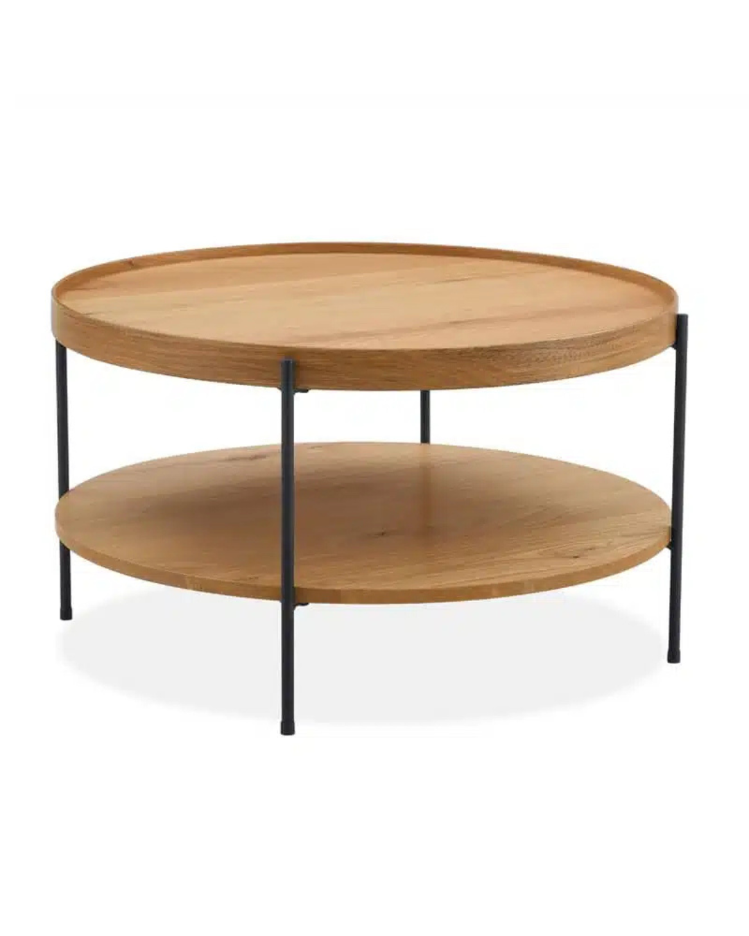 Reflect 2 Tier Coffee Table 80cm (Natural Oak)