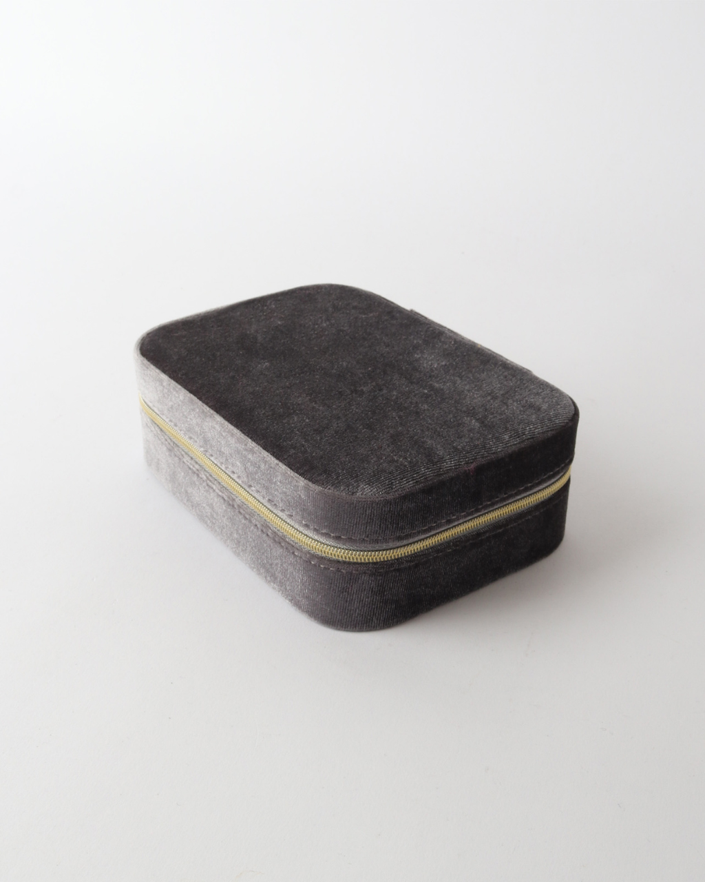 Velvet Rectangular Jewellery Box (Charcoal)