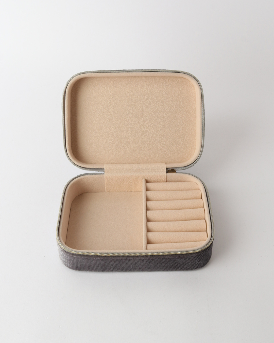 Velvet Rectangular Jewellery Box (Charcoal)